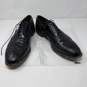 Allen Edmonds McAllister Wingtip Oxford Shoes Black Leather Mens 13 D‎ Preppy